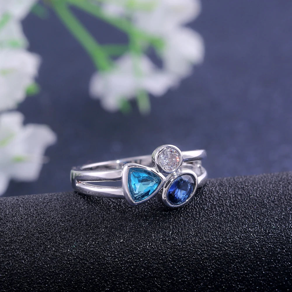 Huitan Triple Stone Women's Ring – Micro Pavé CZ Fashion Ring Fashion Ring Axl