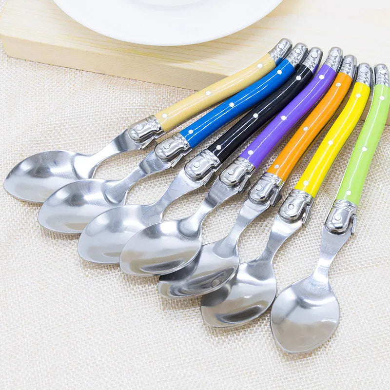 Rainbow Mini Coffee Spoons Set – Colorful Stainless Steel Teaspoons Teaspoon Set Axl 10pcs Random Color