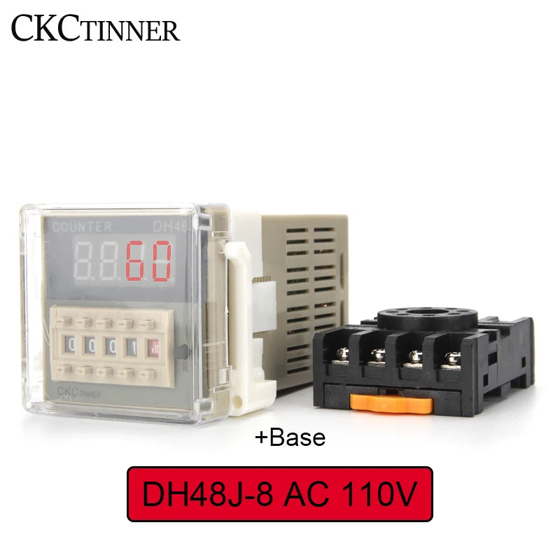 DH48J-8 Preset Digital Counter LCD Relay 1–999900 | CKCTINNER Digital Preset Counter Axl AC 110V