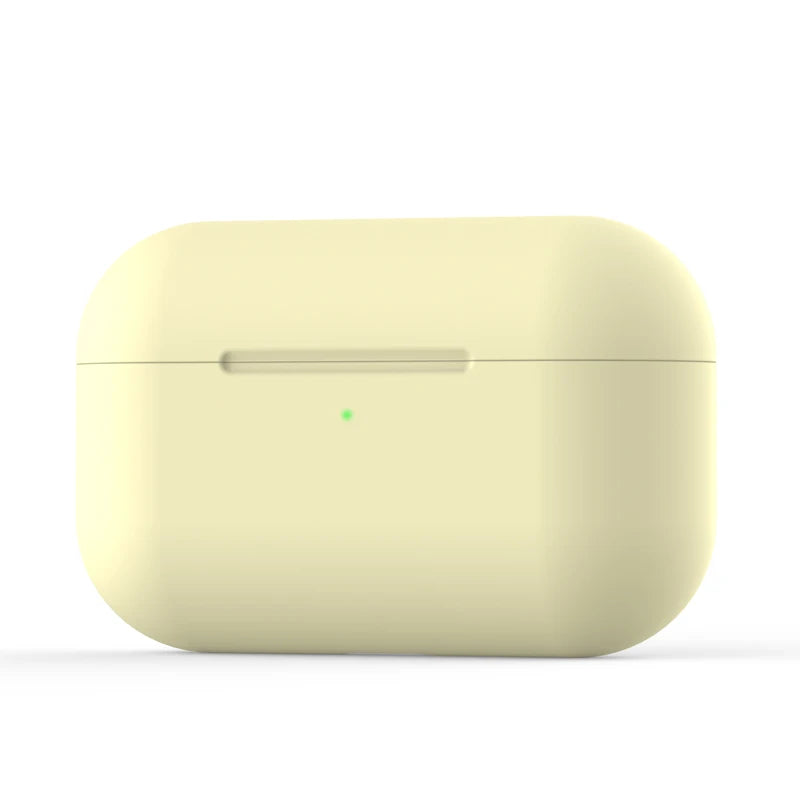 Silicone AirPods Pro 1 2 3 Case Cover with Hook – 20 Colors Earphone Case Cover Axl Pro yellow