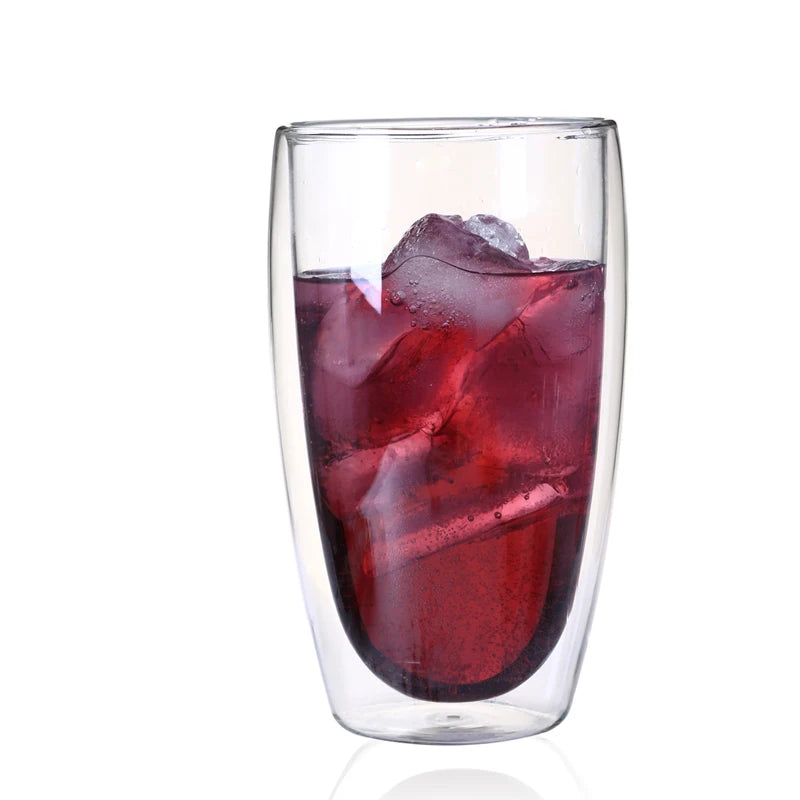 KEMORELA Double Wall Glass Cup – Heat-Resistant Borosilicate Double Wall Glass Cup Axl 450ml 80-650ml