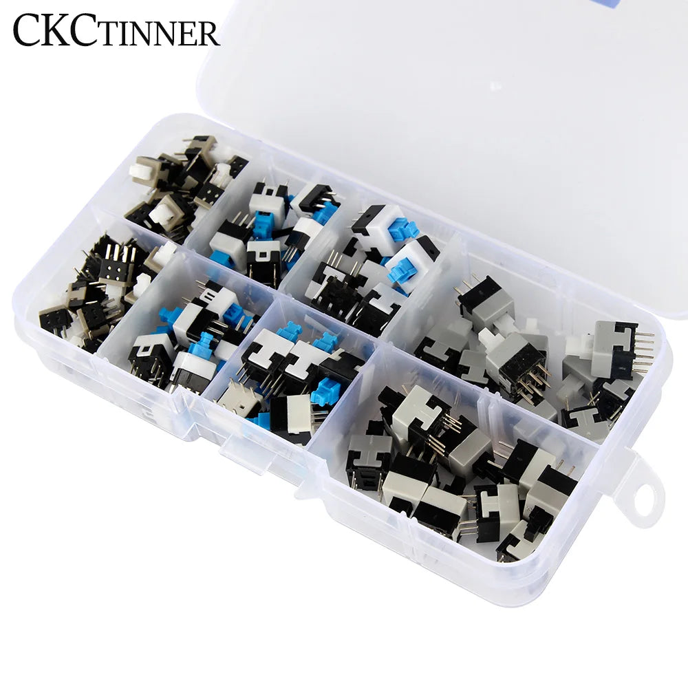 100PCS Tactile Micro Switch Kit – 6-Pin Self-Locking Button Switches Micro Switch Kit Axl
