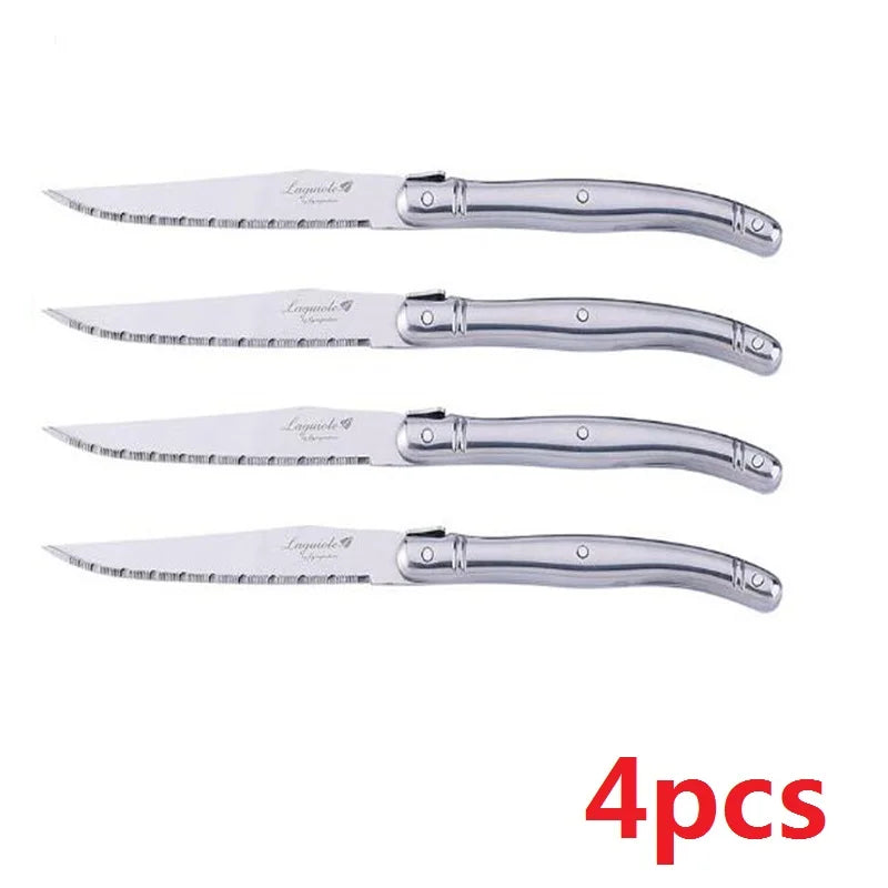 Laguiole Steak Knife Set 4–10 Pcs | Stainless Steel Serrated Blades Steak Knife Set Axl 4pcs knives
