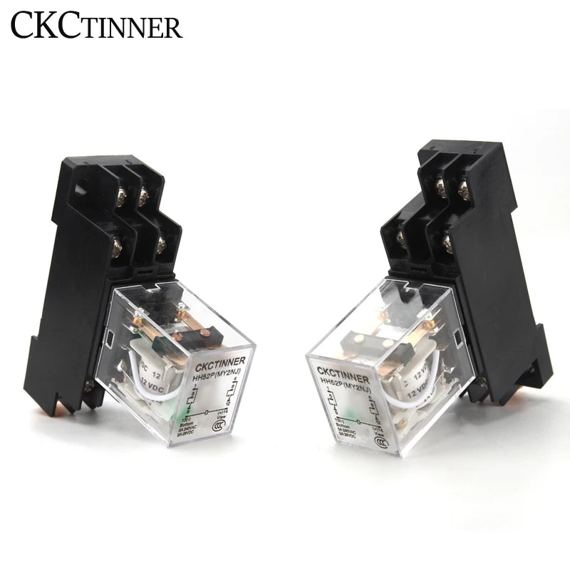 HH52P MY2NJ Plug-In Relay & PYF08A 8-Pin Socket – DPDT 5A Electromagnetic Relay Axl