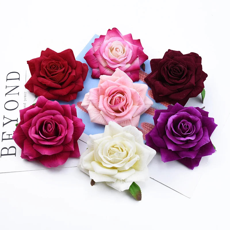 30/50 Pc Silk Artificial Rose Heads for Wedding & Home Decor Artificial Silk Flowers Axl