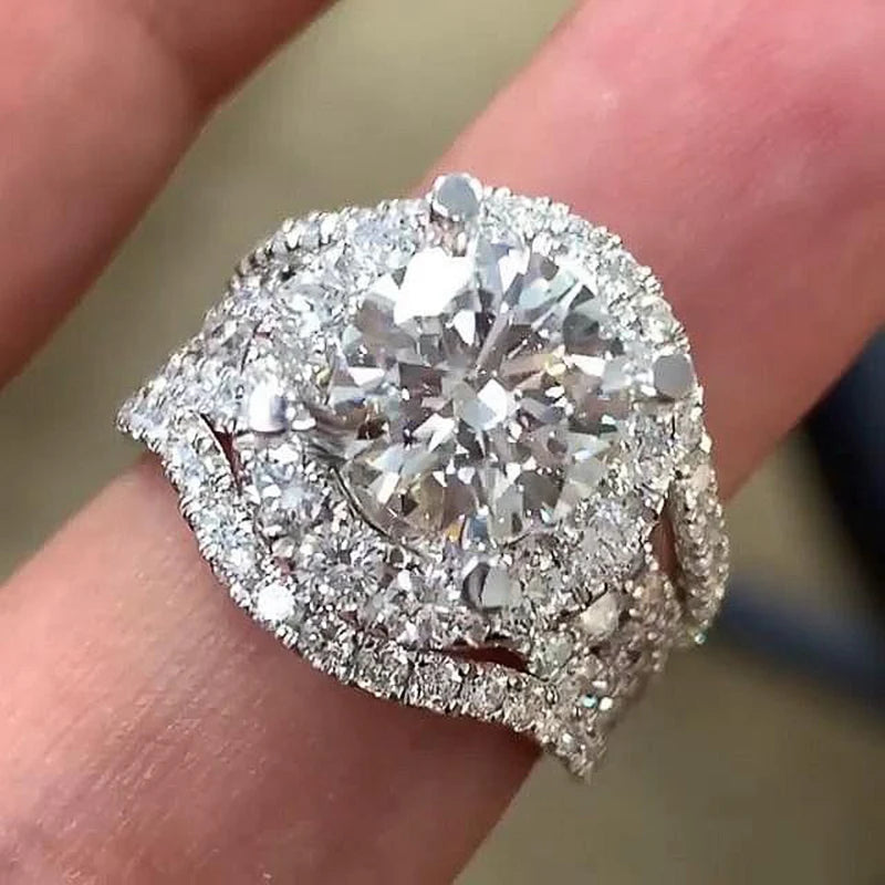 Huitan Women's CZ Ring – Cubic Zirconia Wedding Jewelry Fashion Ring Axl F1061 10