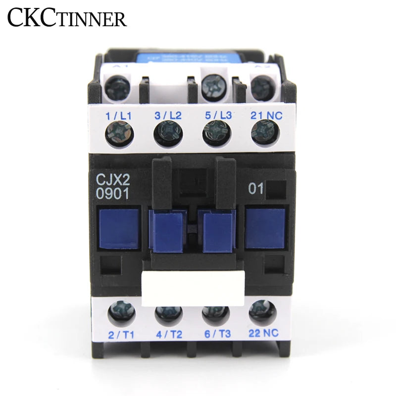 CJX2 9A AC Contactor 3P+1NO DIN Rail Mount 24V–380V AC Contactor Axl