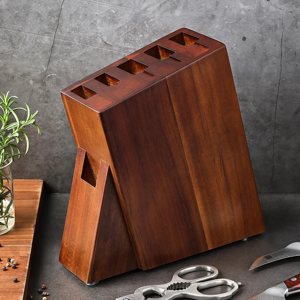 XINZUO Large Wooden Kitchen Knife Block & Holder Organizer Knife Block Holder Axl
