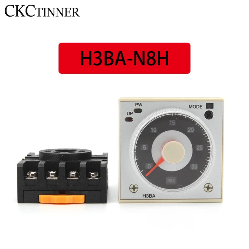 H3BA-N8H Time Relay 8-Pin 2NO2NC 1.2s–300h | Multi-Voltage Time Relay Axl