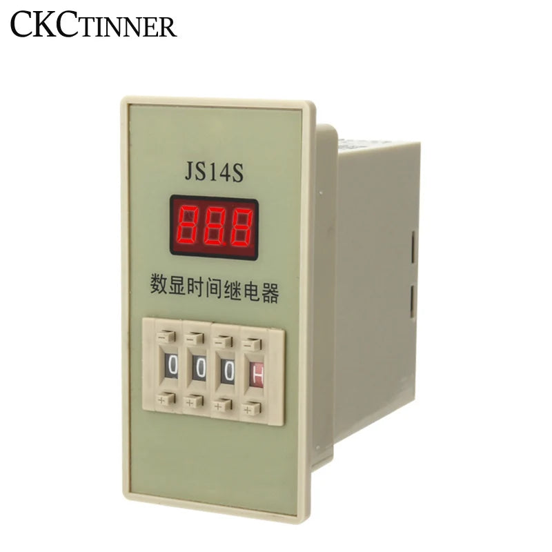 JS14S Digital Time Relay AC 220V 380V DPDT Delay Timer + Socket Time Relay Timer Axl AC380V