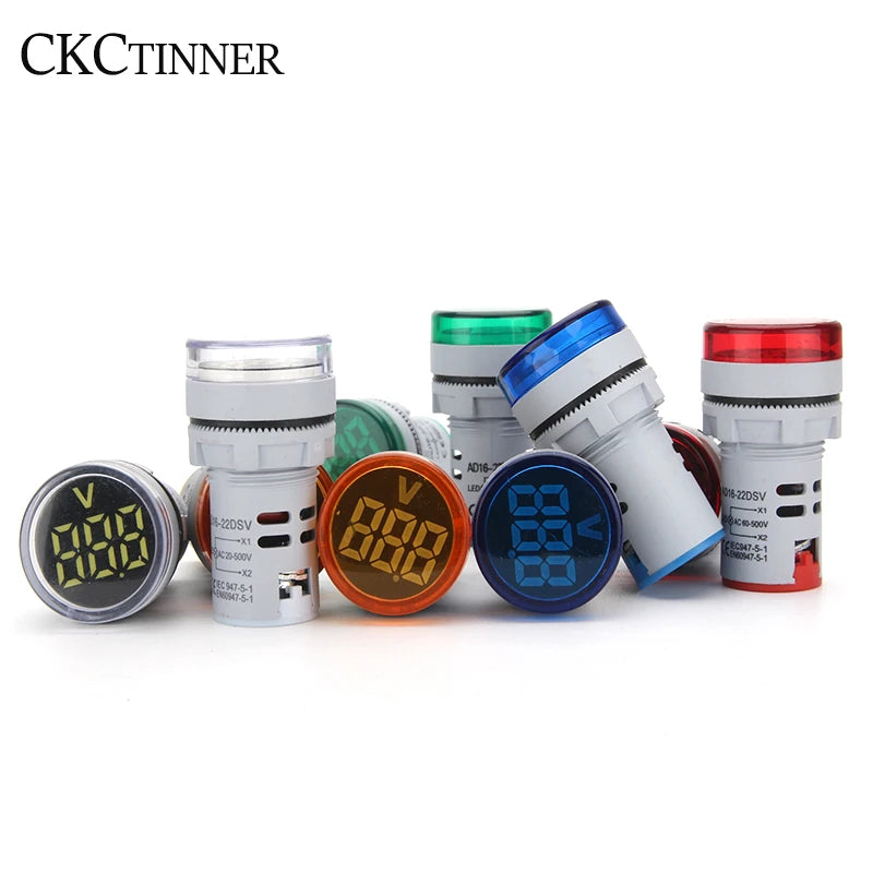 22MM Mini Digital Voltmeter AC 20-500V LED Panel Indicator Digital Panel Voltmeter Axl