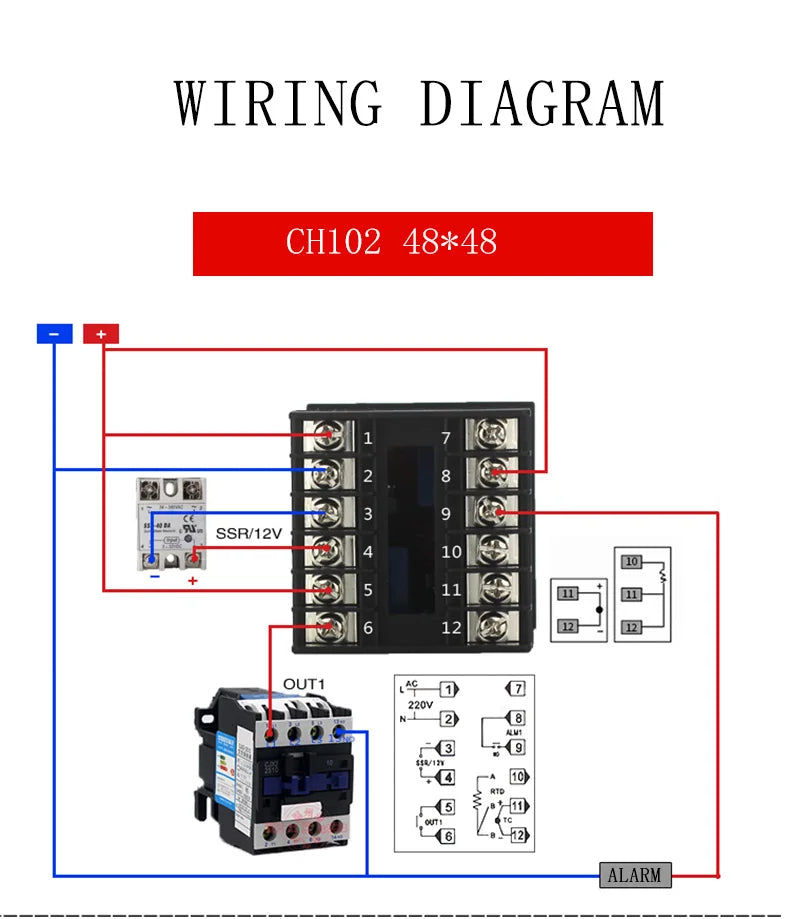 Dual Output PID Temperature Controller SSR & Relay LCD 48–240V PID Temperature Controller Axl
