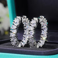 Huitan Pear-Shaped CZ Hoop Earrings – Cubic Zirconia Women CZ Hoop Earrings Axl E793