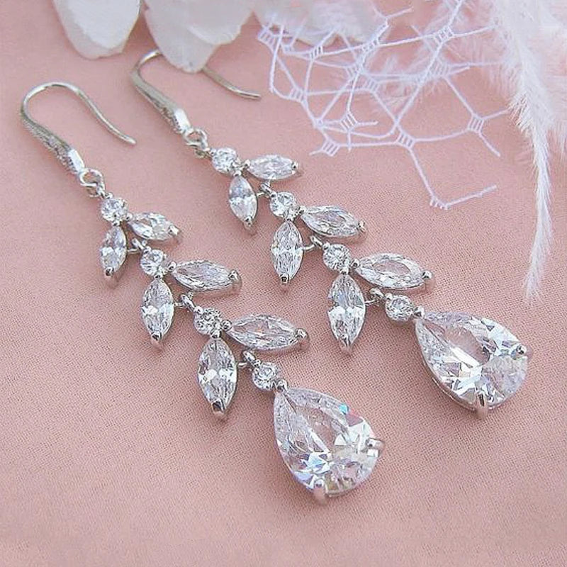 Huitan AAA Cubic Zirconia Drop Earrings | Women's Fashion Jewelry Drop Earrings Axl E1483