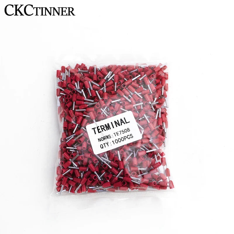 1000pcs Insulated Ferrule Cord End Wire Crimp Terminals CE Wire Ferrule Terminals Axl