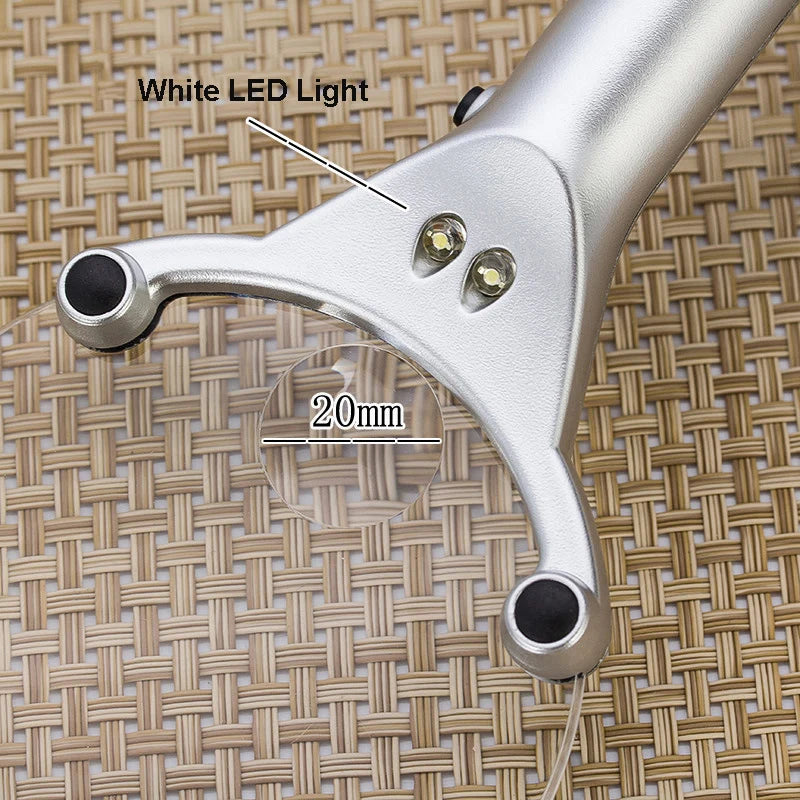 2.5X 6X LED Handheld Magnifying Glass – Rimless Dual Lens Loupe LED Handheld Magnifier Axl