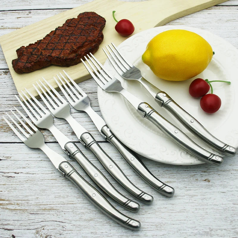 Laguiole-Style Stainless Steel Steak Forks Set – 2–10 Pcs Steak Fork Set Axl