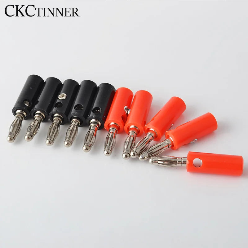 10-Pack 4mm Banana Plugs – Black & Red Speaker Connectors Speaker Wire Connectors Axl