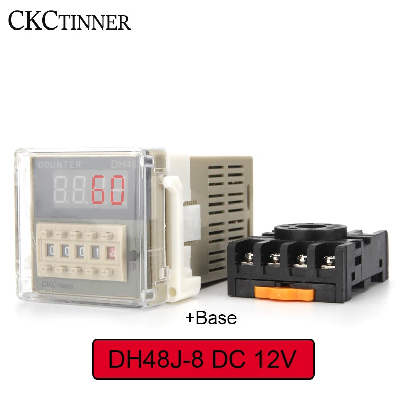 DH48J-8 Preset Digital Counter LCD Relay 1–999900 | CKCTINNER Digital Preset Counter Axl DC 12V