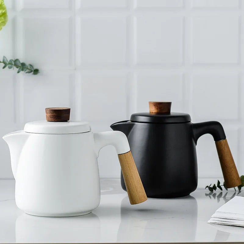 Japanese Ceramic Tea Set – Wooden Handle Teapot & Cup | KEMORELA Ceramic Tea Set Axl