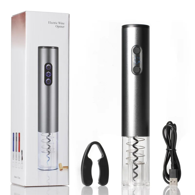 BALASHOV Electric Wine Opener & Foil Cutter | Automatic Electric Wine Opener Axl Rechargeable Grey