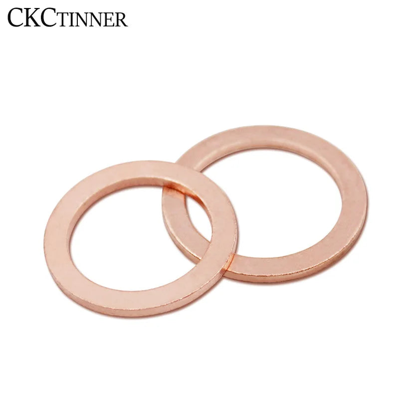 5-Pack 2mm Copper Washers M6–M20 | Marine & DIY Gaskets Copper Washers Axl