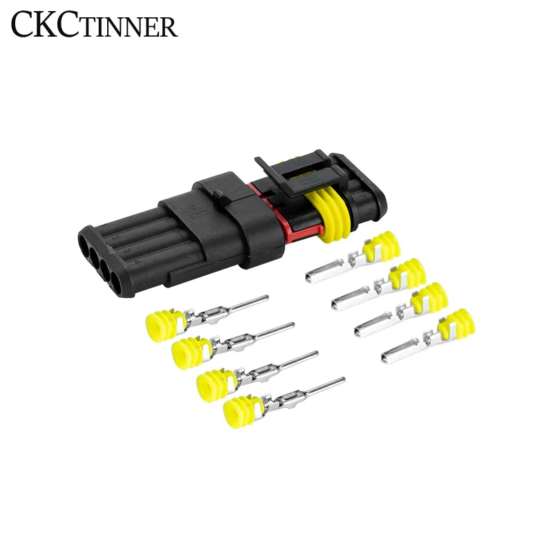 5-Pack Waterproof Automotive Wire Connectors – Male & Female Plug Automotive Wire Connector Axl 4P Without line
