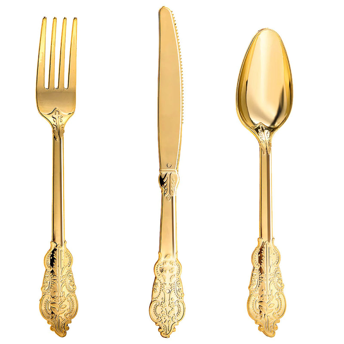 75pc Disposable Plastic Cutlery Set – Rose Gold Flatware Disposable Flatware Set Axl