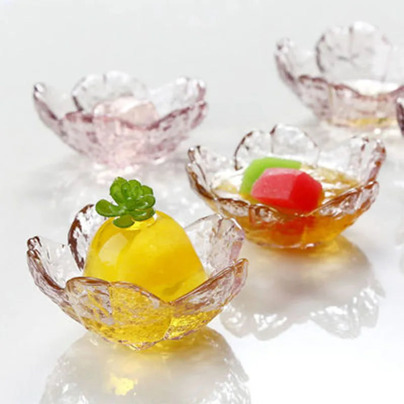 Japanese Sakura Glass Plates with Gold Border | Set of 1-3 Glass Dessert Plate Axl