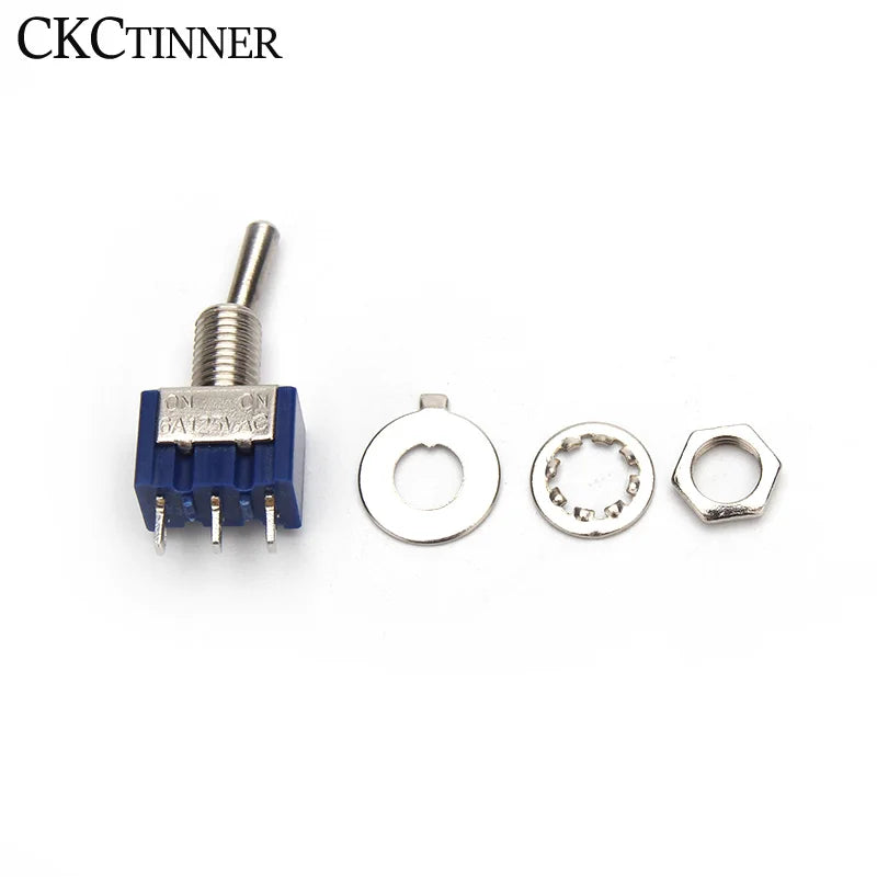 MTS-102 SPDT Toggle Switch 6A 125V 6mm 3-Pin | 5 or 10 Pack Toggle Switch Axl