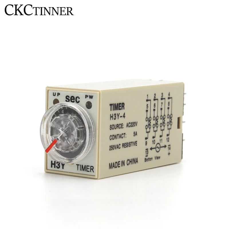 H3Y-4 Power-On Delay Time Relay 14-Pin + PYF14A Socket Time Delay Relay Axl