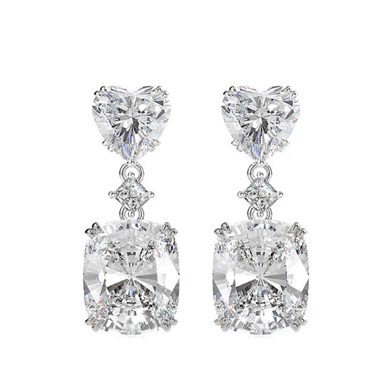Huitan Heart Dangle Earrings – CZ Drop Earrings for Women Drop Dangle Earrings Axl