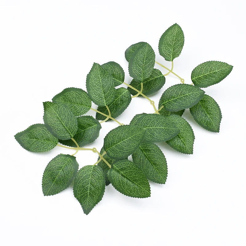 Silk Rose Leaves 20/50 Pcs – Wedding & DIY Floral Decor Artificial Silk Leaves Axl