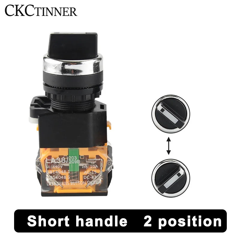 22mm Rotary Selector Switch LA38 Self-Lock & Reset 2/3 Position Rotary Selector Switch Axl