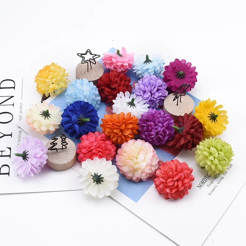 30 Pcs Silk Artificial Chrysanthemum Heads for DIY & Decor Artificial Flower Heads Axl