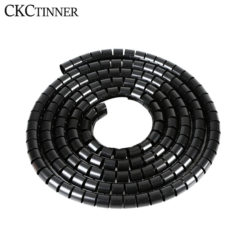 Spiral Wrap Cable Sleeving 8–32mm | Flame Retardant Wire Organizer Cable Management Sleeve Axl Black 10mm 1m