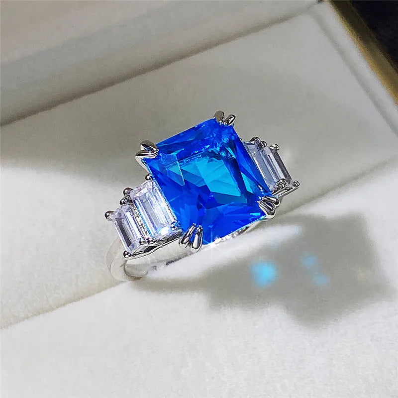 Huitan Women's Blue & Yellow CZ Stone Ring – Fashion Jewelry Fashion Ring Axl F1165 7