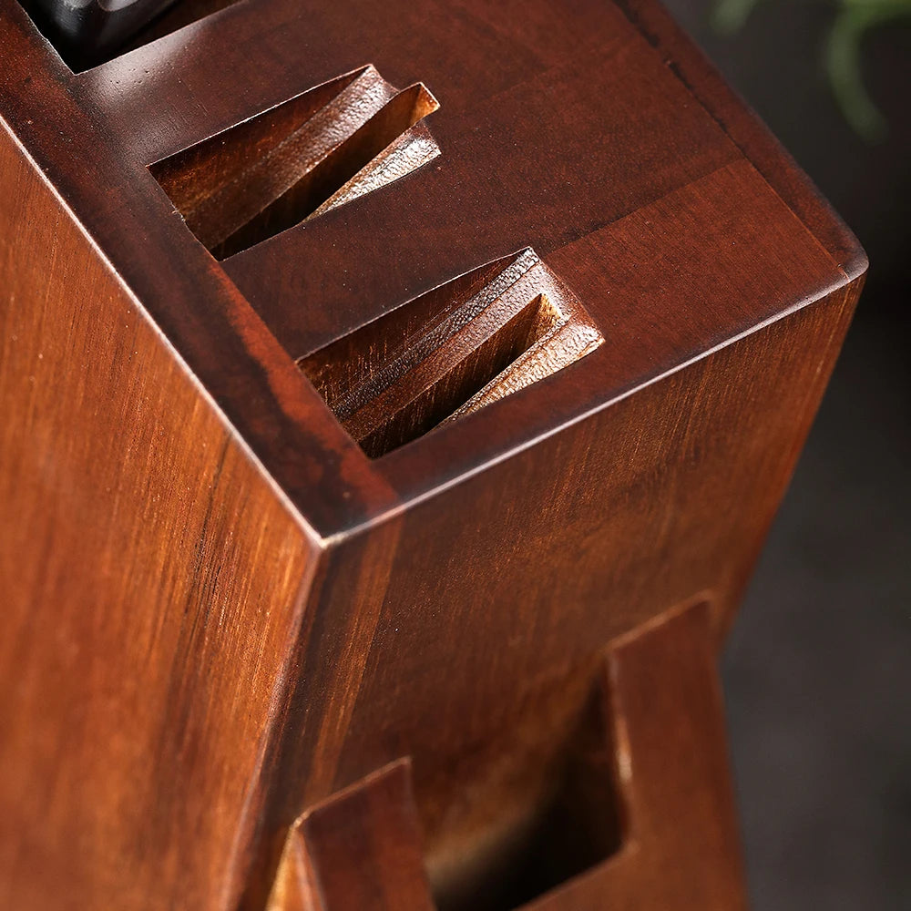 XINZUO Large Wooden Kitchen Knife Block & Holder Organizer Knife Block Holder Axl