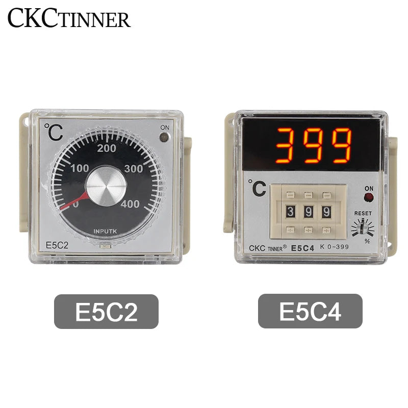 E5C4 Digital Temperature Controller 0-399°C K Type/PT100 220V Temperature Controller Axl