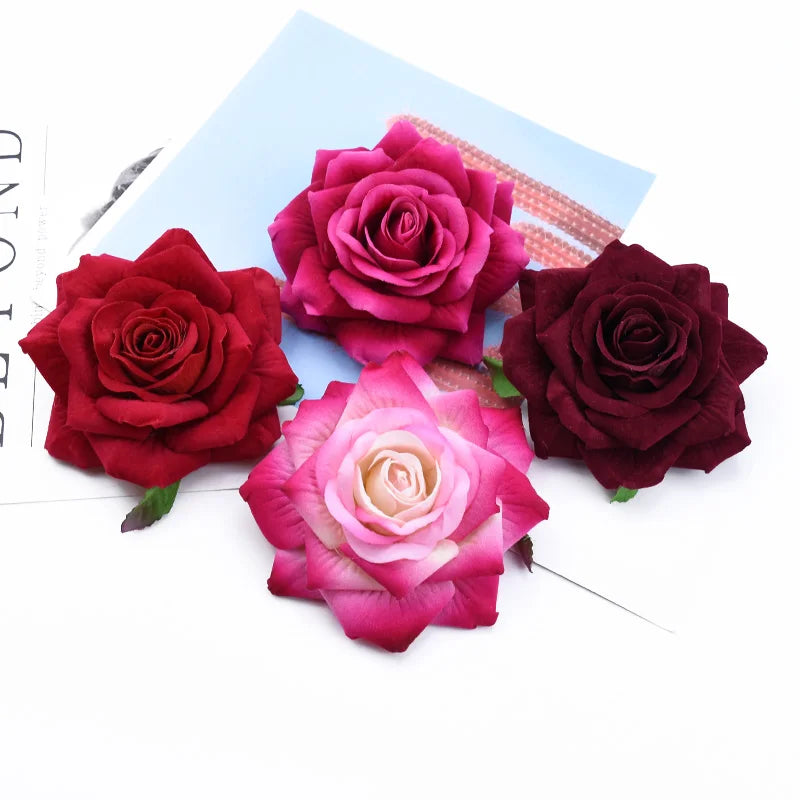 50/100 Pcs Silk Artificial Rose Heads | Wedding & Home Decor Artificial Silk Flowers Axl