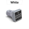 22mm LED Digital Panel Voltmeter AC 12–500V | 5 LED Colors Digital Panel Voltmeter Axl White