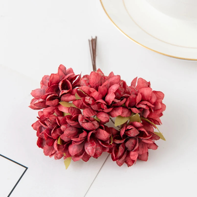 Silk Carnation Artificial Flowers UV Protection – 6 or 18 Pcs Artificial Silk Flowers Axl Red 6pcs
