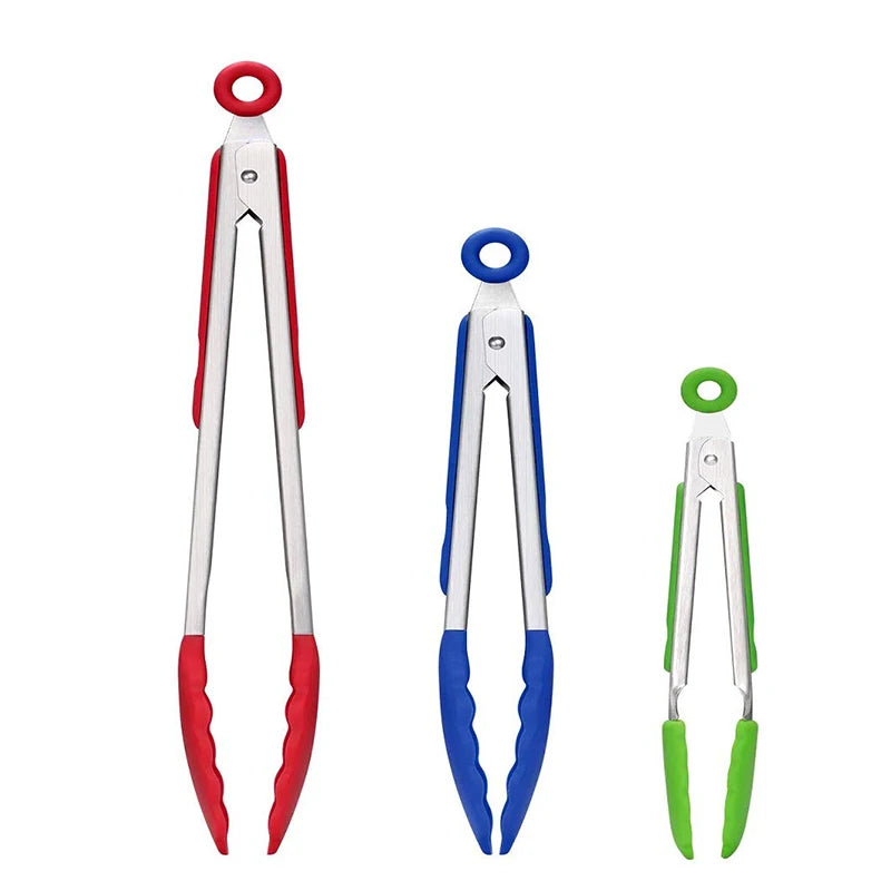 Silicone Kitchen Tongs Set – 7, 9 & 12 Inch BBQ Cooking Tongs Kitchen Cooking Tongs Axl