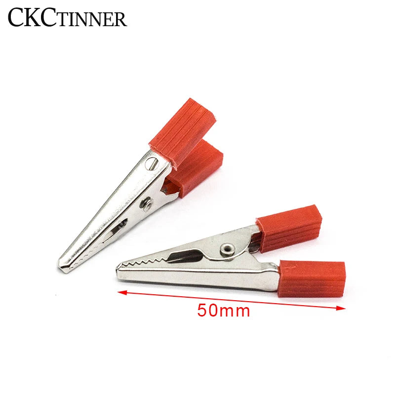 10 Pc Metal Alligator Clips Set – Crocodile Test Clamps 35 & 50mm Alligator Test Clips Axl Red 1