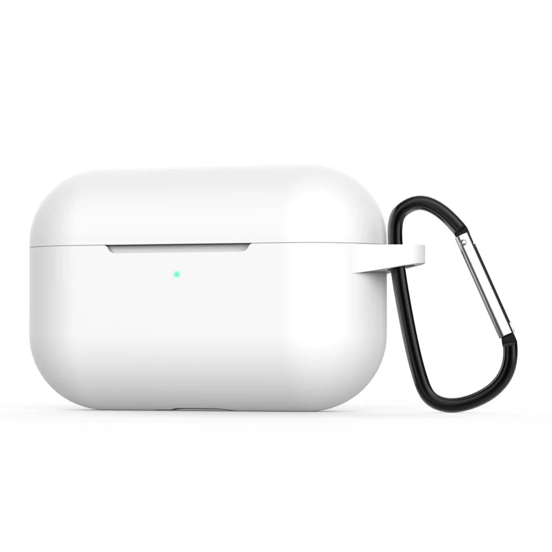 Silicone AirPods Pro 1 2 3 Case Cover with Hook – 20 Colors Earphone Case Cover Axl Pro white hook