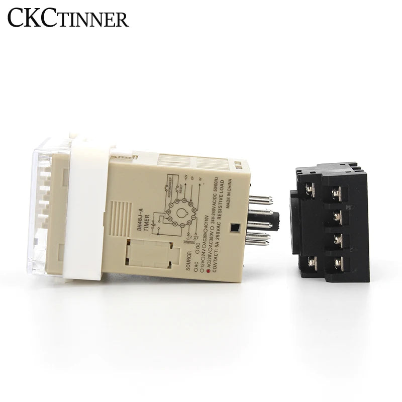DH48J-11A Digital Counter Relay 11-Pin 12V–380V with Base Digital Counter Relay Axl