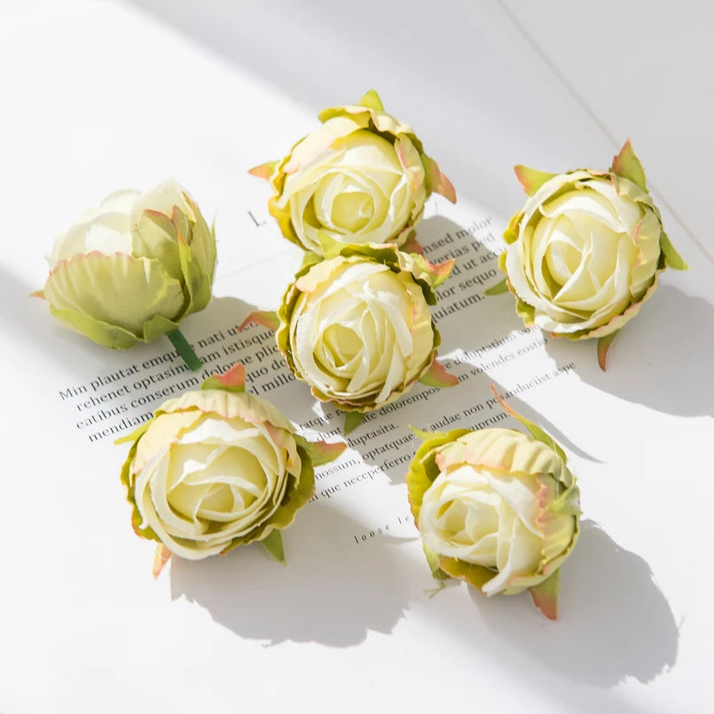 Silk Rose Artificial Flowers 5 or 20 Pcs – Wedding & Home Decor Artificial Silk Flowers Axl green 5pcs