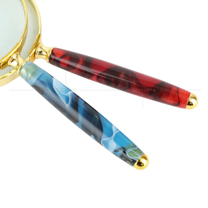 10x LED Handheld Magnifying Glass – Jade Handle & Gold Frame LED Handheld Magnifier Axl