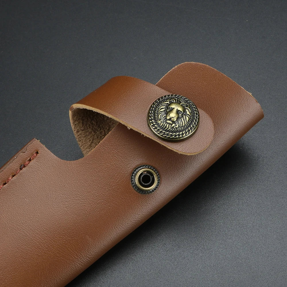 PU Leather Knife Sheath with Belt Buckle – Fixed Blade Scabbard Leather Knife Sheath Axl