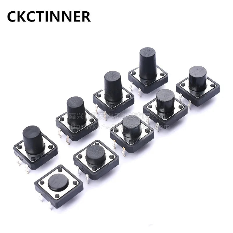 20Pcs Momentary Tactile Push Button Switch 12x12mm 4-Pin DIP Tactile Push Switch Axl